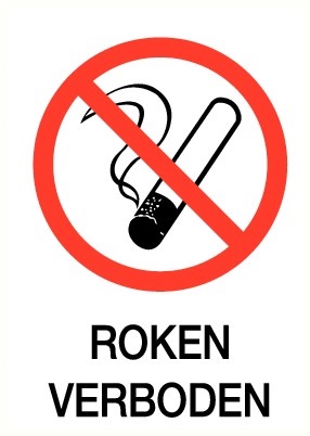 11500322250 Bord Roken verboden - 140 x 200mm